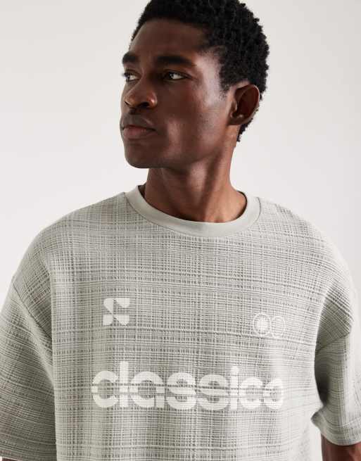 ASOS DESIGN - T-shirt épais oversize à imprimé football en tissu texturé - Vert , 4 de 5