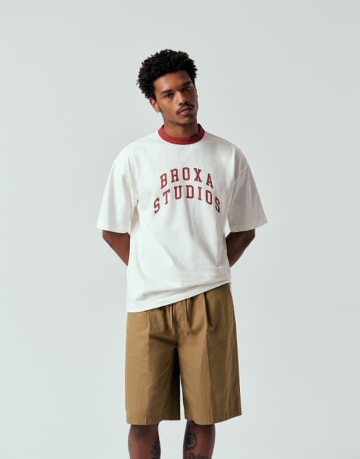 ASOS DESIGN - T-shirt épais oversize à imprimé texte - Blanc cassé, 2 de 5