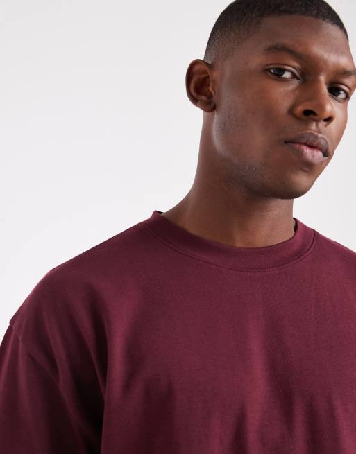 ASOS DESIGN - T-shirt épais oversize - Bordeaux, 5 de 5