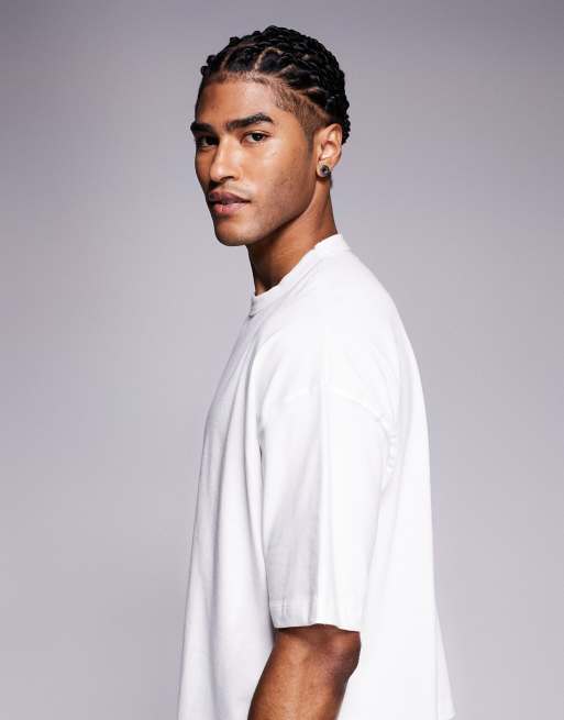 ASOS DESIGN - T-shirt épais oversize coupe carrée - Blanc , 4 de 5