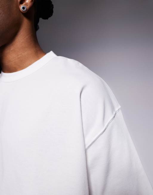 ASOS DESIGN - T-shirt épais oversize coupe carrée - Blanc , 5 de 5