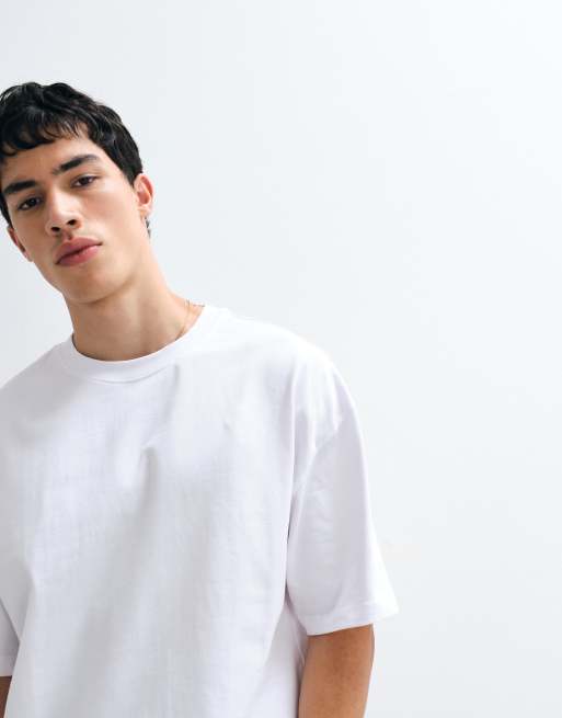 ASOS DESIGN - T-shirt épais oversize coupe carrée - Blanc, 3 de 5