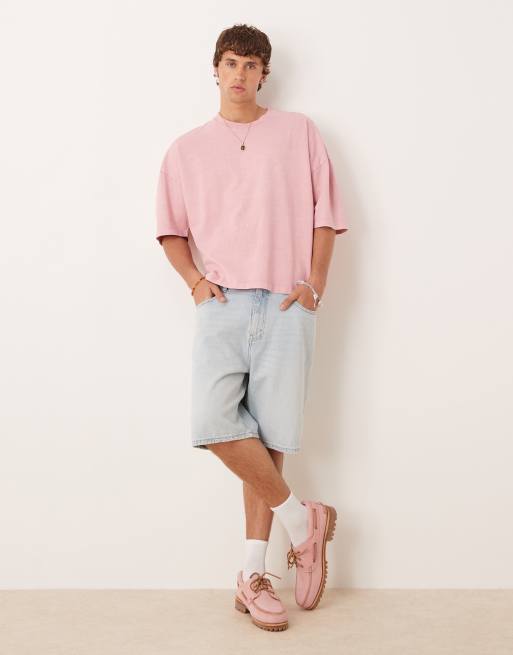 ASOS DESIGN - T-shirt épais oversize coupe carrée de qualité supérieure - Rose délavé , 4 de 4