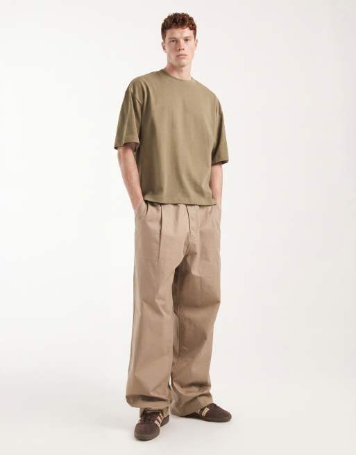 ASOS DESIGN - T-shirt épais oversize coupe carrée - Kaki, 2 de 5