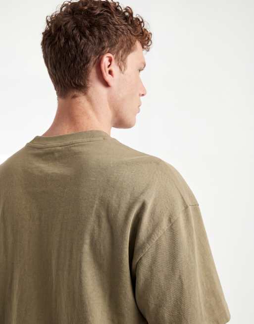 ASOS DESIGN - T-shirt épais oversize coupe carrée - Kaki, 5 de 5