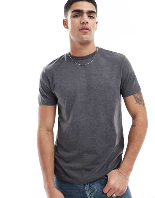 ASOS DESIGN - T-shirt girocollo basic color antracite mélange