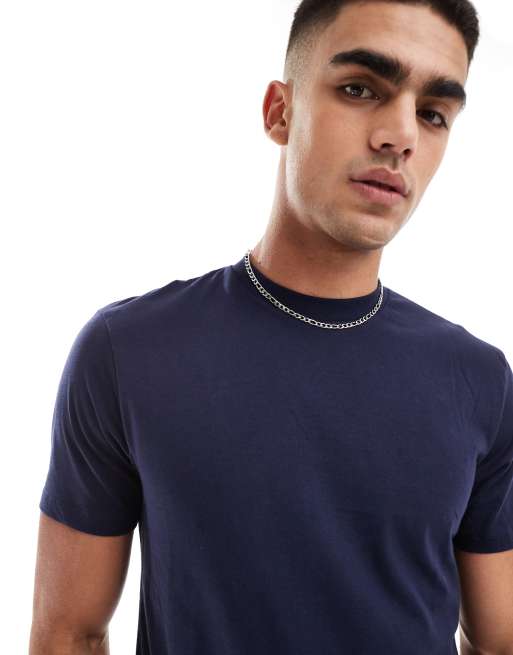 ASOS DESIGN - T-shirt girocollo basic color blu navy