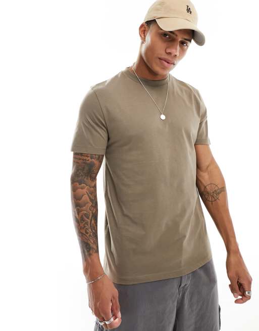 ASOS DESIGN - T-shirt girocollo basic color kaki