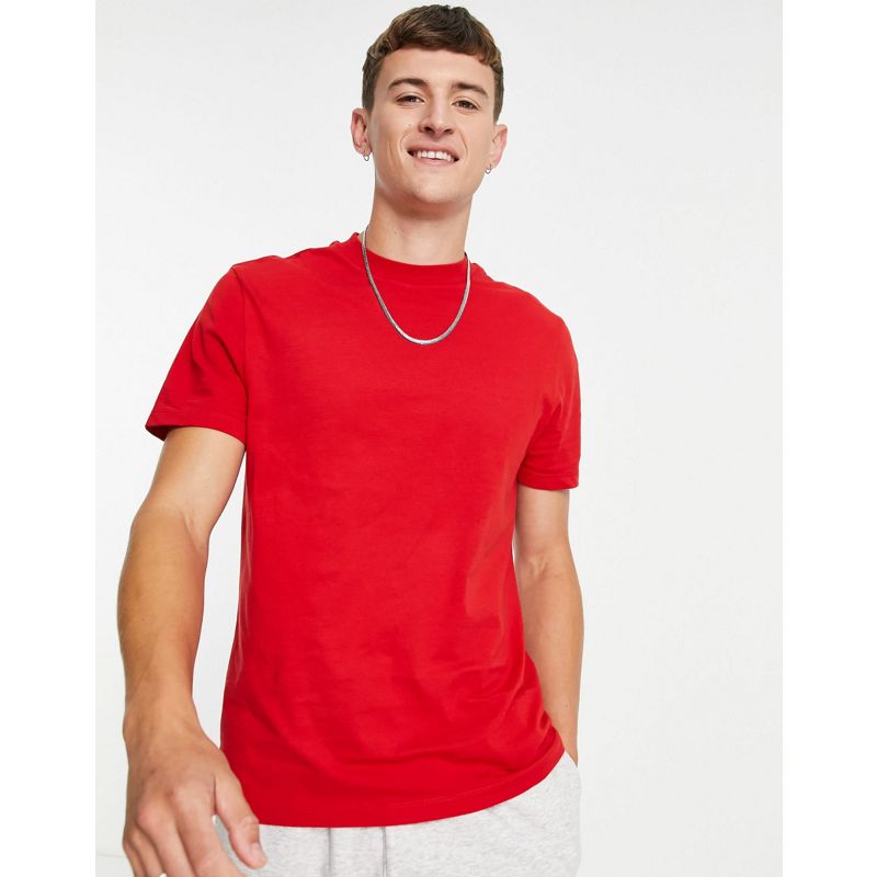 DESIGN - T-shirt girocollo in misto cotone organico rossa