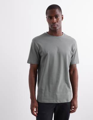ASOS DESIGN - T-Shirt girocollo kaki pesante - view 1
