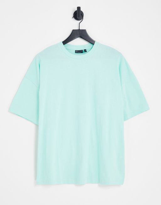 ASOS DESIGN - T-shirt girocollo oversize, colore azzurro pastello