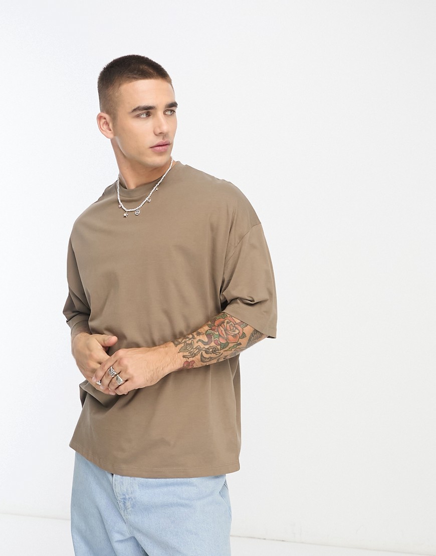 T-shirt girocollo oversize marrone-Brown - ASOS DESIGN T-shirt donna  - immagine3
