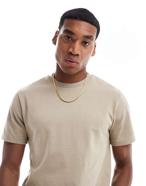 ASOS DESIGN - T-shirt girocollo pesante 240 gsm color pietra - view 1