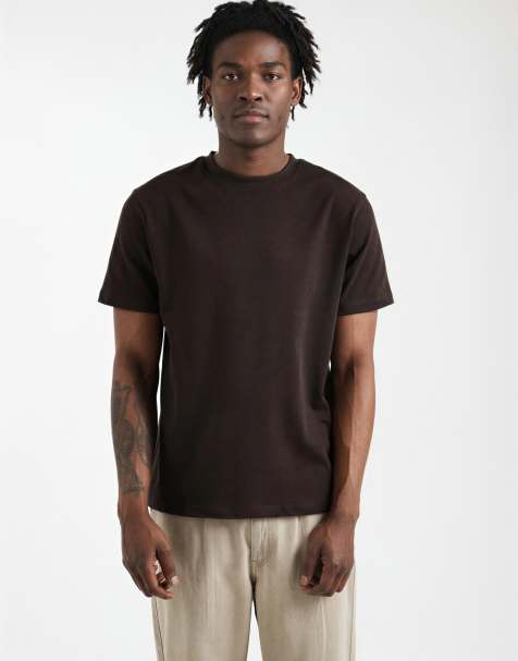 ASOS DESIGN - T-shirt girocollo pesante marrone - view 1