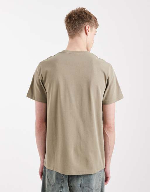 ASOS DESIGN - T-shirt girocollo pesante verde  , 3 di 5