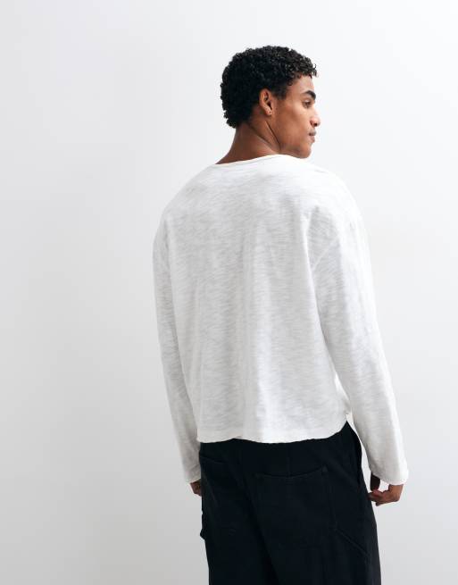 ASOS DESIGN t-shirt henley oversize à manches longues beige, 3 de 5