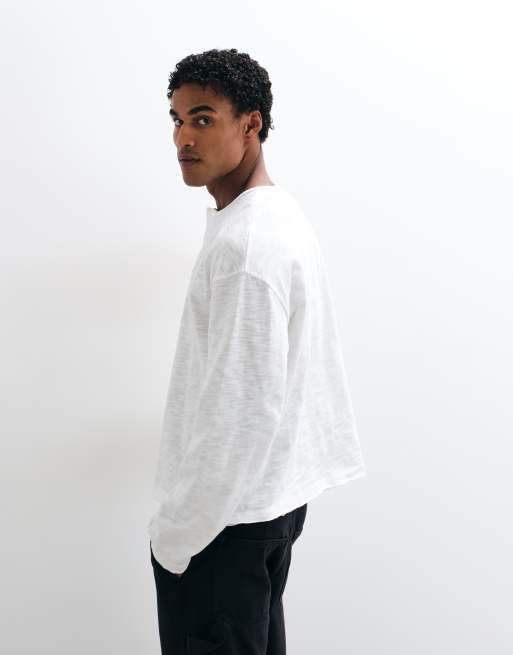 ASOS DESIGN t-shirt henley oversize à manches longues beige, 4 de 5