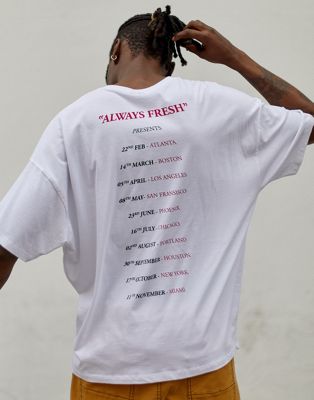 ASOS DESIGN – T-shirt i ekologisk bomull och oversize-modell med mönster baktill-Vit