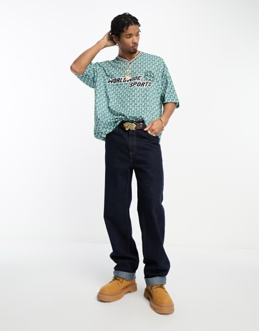 ASOS DESIGN – T-shirt i oversize med heltäckande mönster