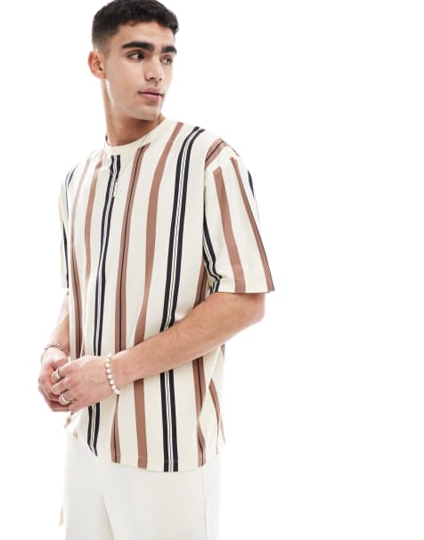 ASOS DESIGN – T-shirt i oversize med vertikala ränder - view 1