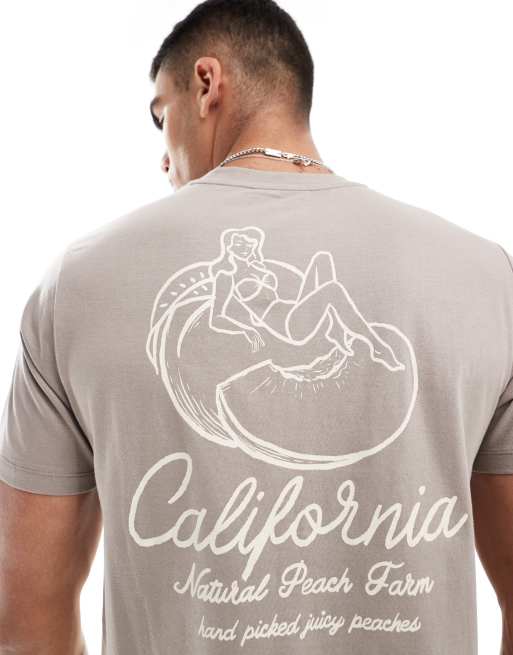 ASOS DESIGN – T-Shirt in Asche mit „California“-Rückenprint, 4 von 4