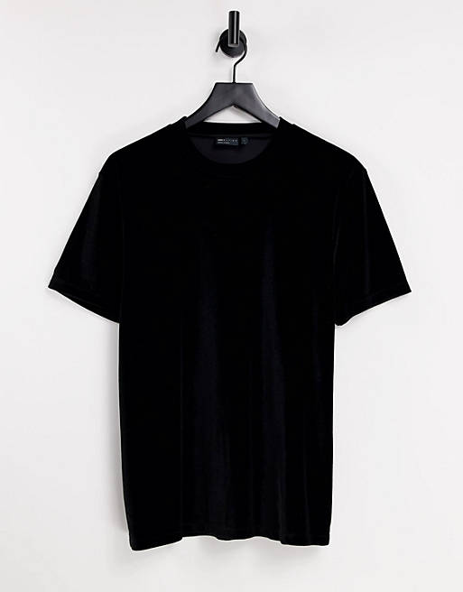 T-Shirts & Vests t-shirt in black velour 