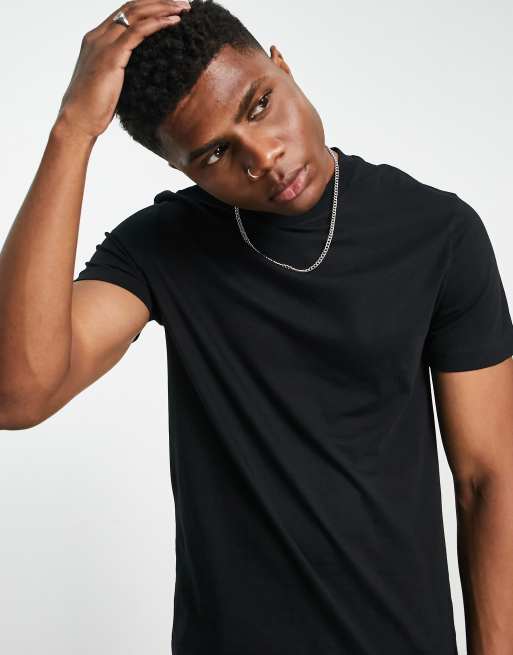 ASOS DESIGN t-shirt in black with angel line drawing back print