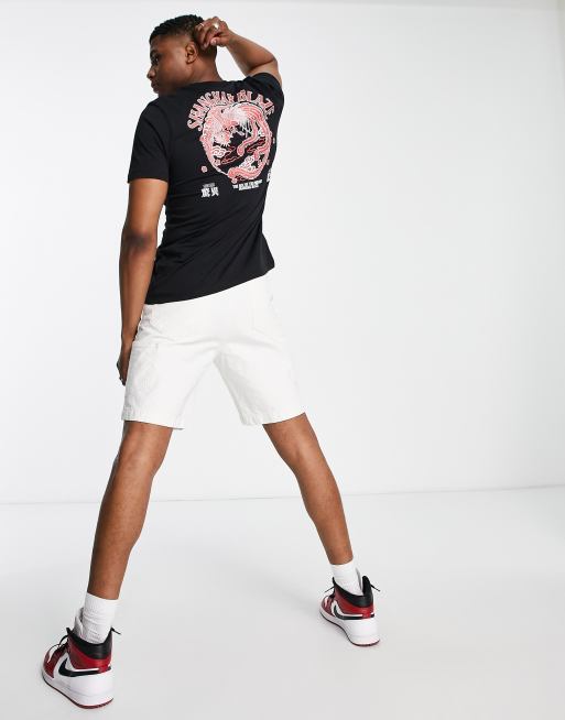 Asos Design T Shirt In Black With Dragon Back Print Asos