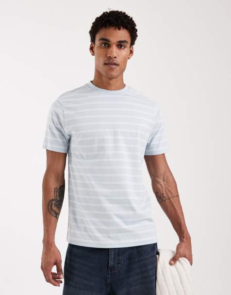 ASOS DESIGN t-shirt in blue and white stripe - view 1
