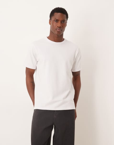 ASOS DESIGN - T-shirt in bouclé bianco regular fit - view 1