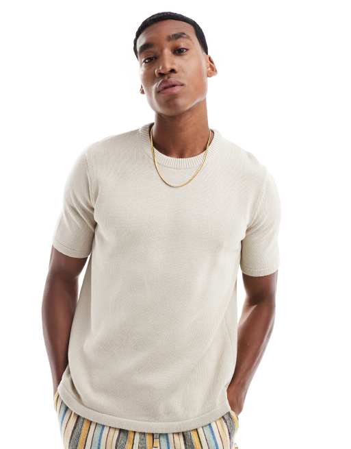 ASOS DESIGN - T-shirt in cotone di peso medio color pietra