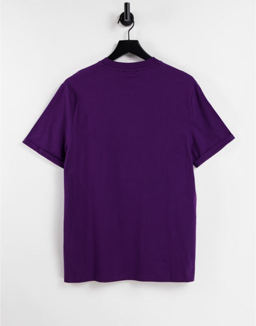 ASOS DESIGN – T-Shirt in Dunkellila mit umgeschlagenen Ärmeln - PURPLE, 4 von 4