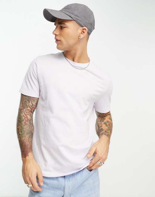 ASOS DESIGN – T-Shirt in Flieder mit Rundhalsausschnitt