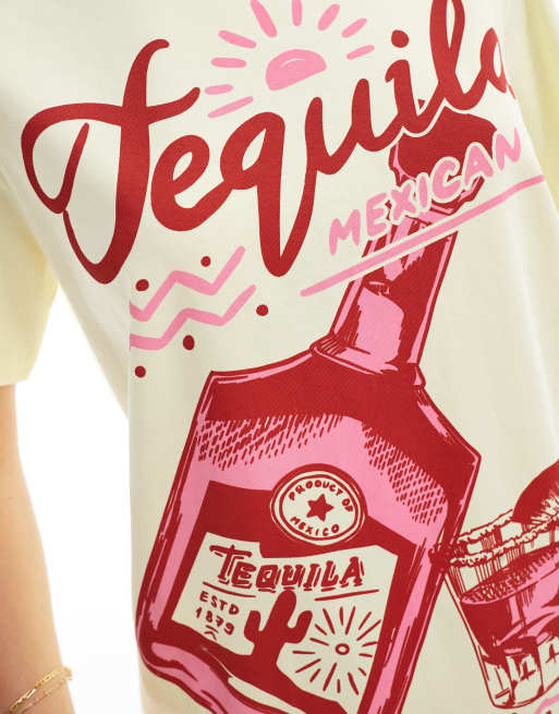 ASOS DESIGN – T-Shirt in Gelb mit Tequila-Grafik in regulärer Passform, 4 von 4