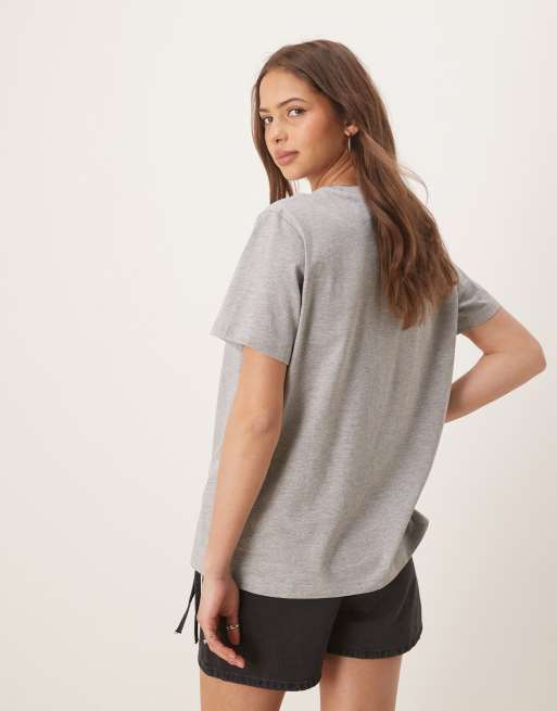 ASOS DESIGN – T-Shirt in Grau meliert mit regulärer Passform und Rundhalsausschnitt, 2 von 4