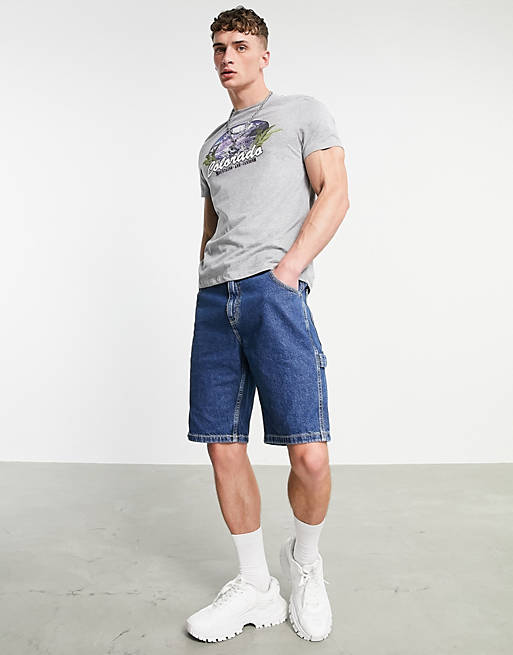 t-shirt in grey marl organic cotton with Colorado print 