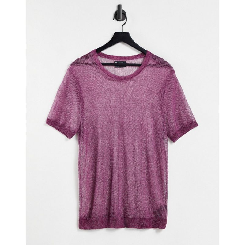 Uomo T-shirt e Canotte DESIGN - T-shirt in maglia viola metallizzato