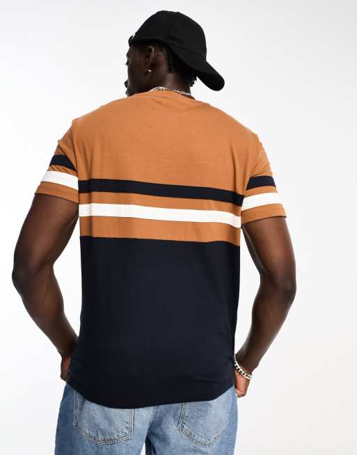 ASOS DESIGN T-shirt in navy color block | ASOS
