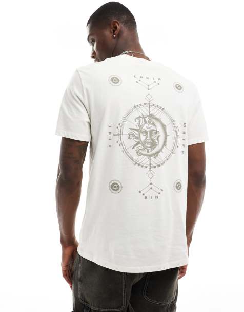 ASOS DESIGN t-shirt in off white with celestial back print - view 1