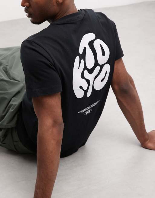 ASOS DESIGN – T-Shirt in Schwarz mit „Kyoto“-Schriftzug in regulärer Passform, 3 von 5