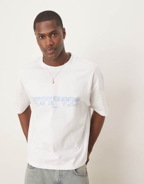 ASOS DESIGN - T-shirt in tessuto pesante da 240 g bianca con spalle scese - view 1