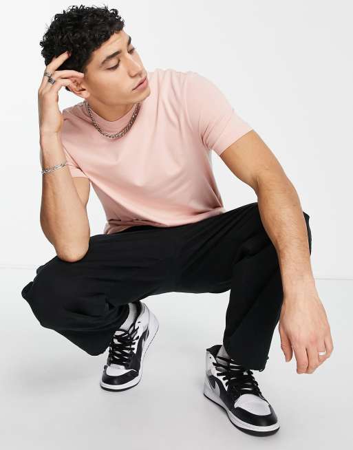 ASOS DESIGN – T-Shirt in verwaschenem Rosa mit Rundhalsausschnitt, 4 von 4