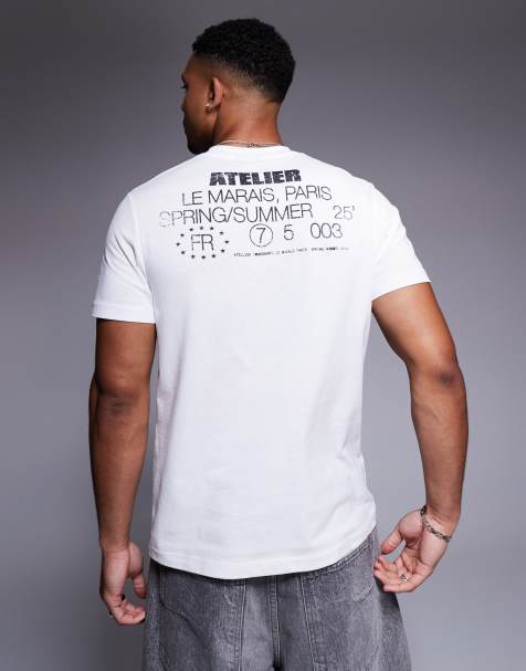 ASOS DESIGN – T-Shirt in Weiß mit Atelier-Grafik - view 1