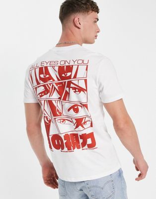 ASOS DESIGN – T-Shirt in Weiß mit Comic-Rückenprint