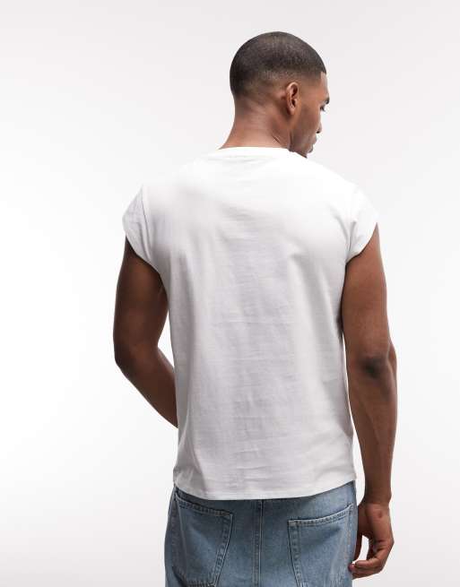 ASOS DESIGN – T-Shirt in Weiß mit Flügelärmeln und Text-Print, 5 von 5
