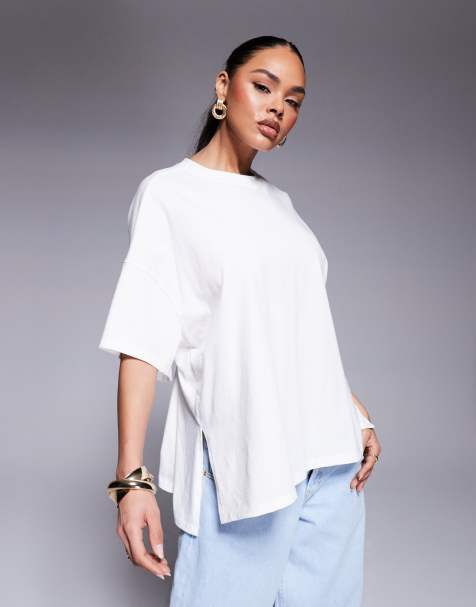 ASOS DESIGN – T-Shirt in Weiß mit Knotendetail am Rücken - view 1