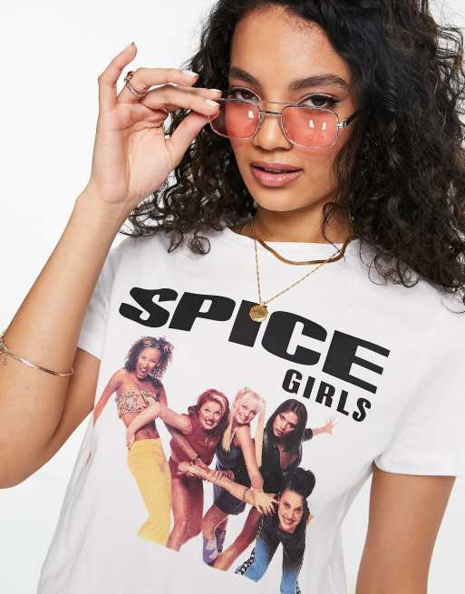 Asos Design T Shirt In Weiß Mit Lizenziertem Spice Girls Grafikprint