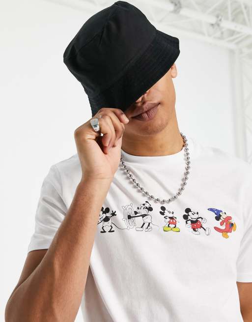 ASOS DESIGN – T-Shirt in Weiß mit Mickey-Mouse-Prints von Disney