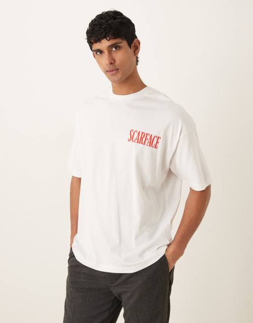 ASOS DESIGN – T-Shirt in Weiß mit Oversize-Passform und „Scarface“-Print, 3 von 5