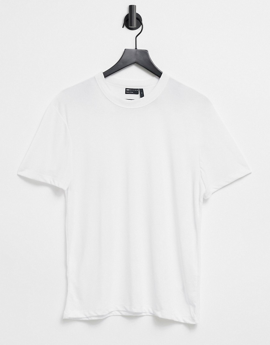 ASOS DESIGN t-shirt in white linen mix